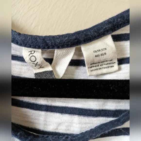 ROXY T-Shirt Dress, Softest Cotton! 🥰 Striped Blue and White, Size XS - Picture 5 of 6